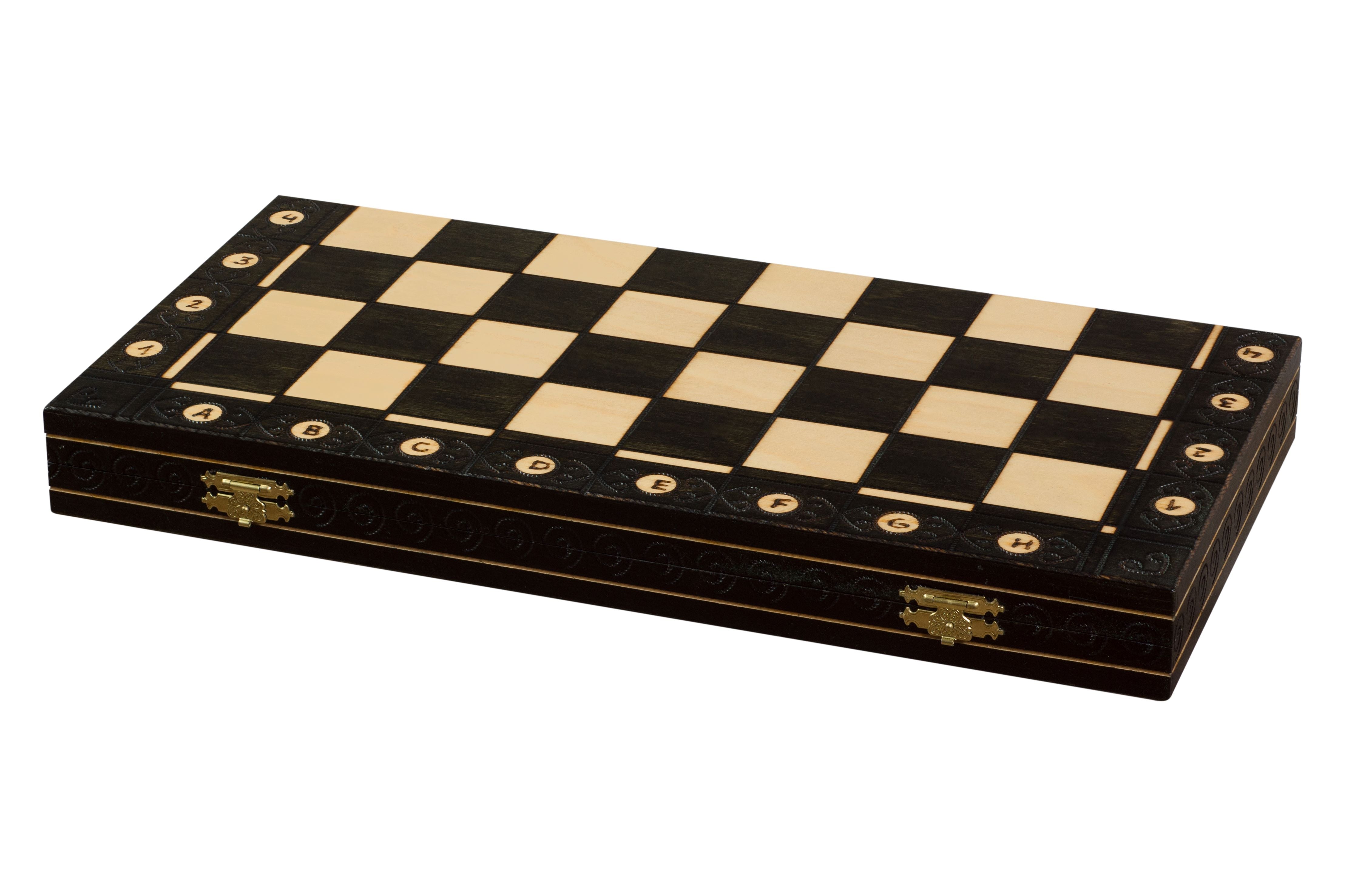 Holzschachspiel Consul Schwarz (48x48cm) - Holzschachspiel Consul Schwarz (48x48cm)