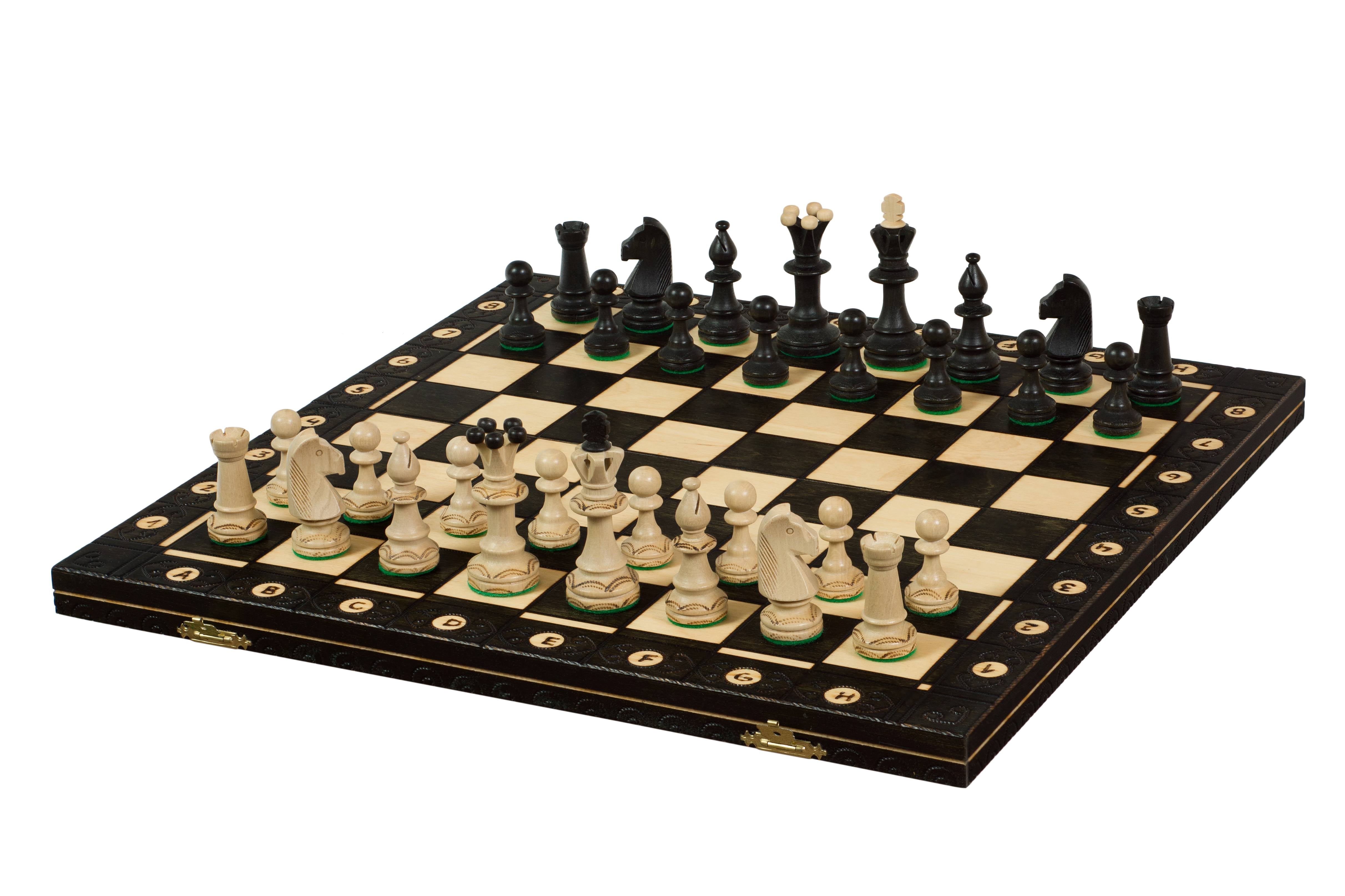 Holzschachspiel Consul Schwarz (48x48cm) - Holzschachspiel Consul Schwarz (48x48cm)