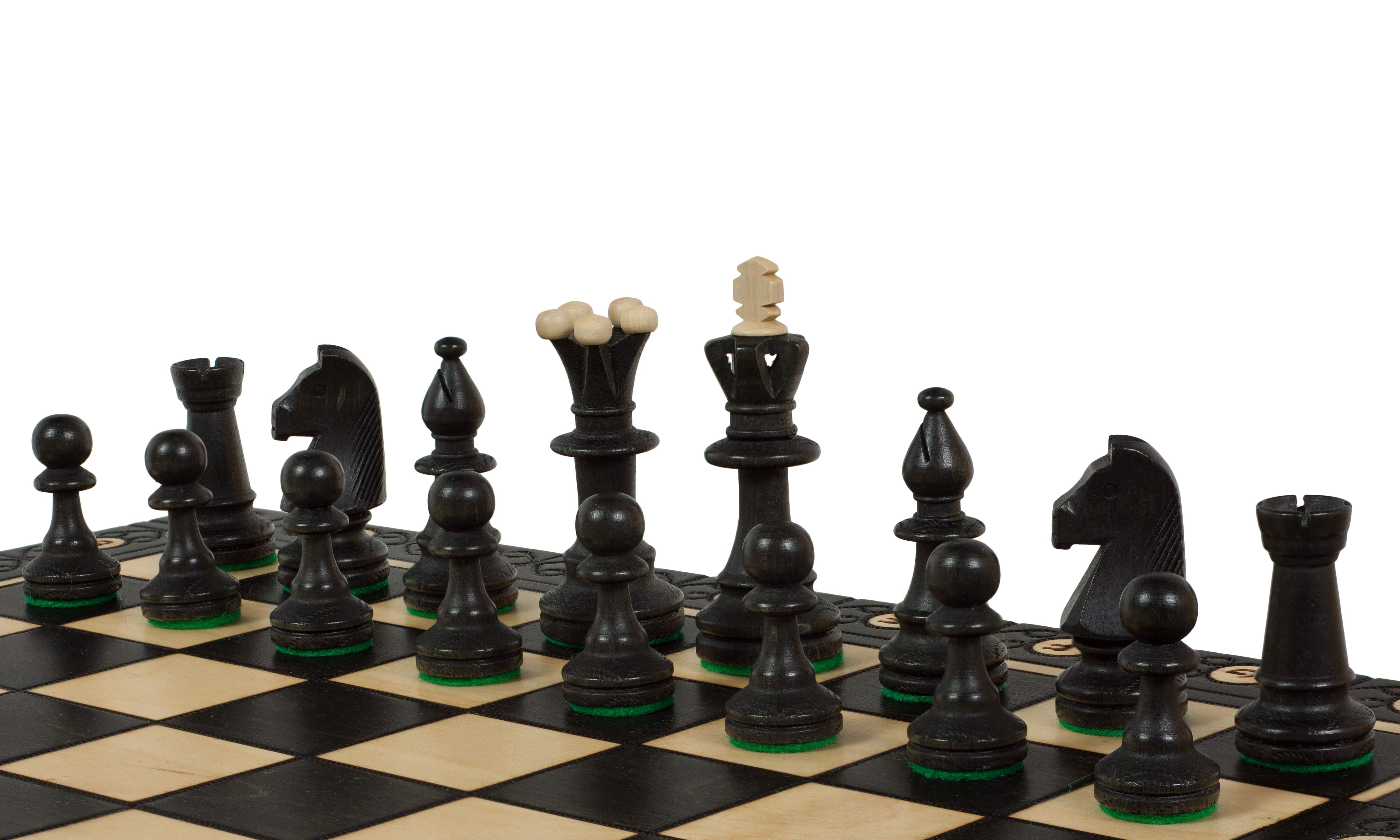 Holzschachspiel Consul Schwarz (48x48cm) - Holzschachspiel Consul Schwarz (48x48cm)