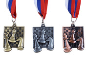 Quadratische Schachmedaille - Silber