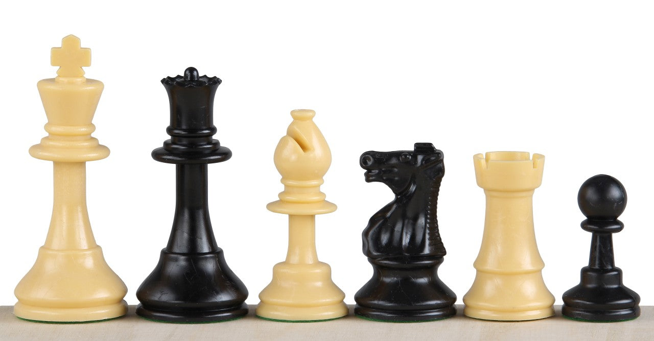 Club Staunton Schachfiguren Nr. 6, creme/schwarz (König 96 mm) - Club Staunton Schachfiguren Nr. 6, creme/schwarz (König 96 mm)