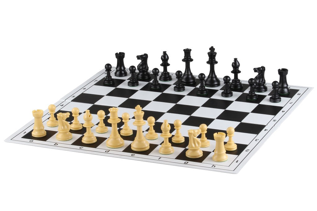 Club Staunton Schachfiguren Nr. 6, creme/schwarz (König 96 mm) - Club Staunton Schachfiguren Nr. 6, creme/schwarz (König 96 mm)