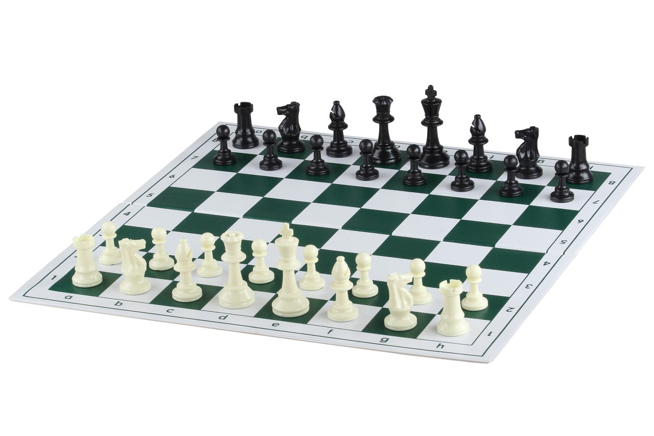 Kunststoff-Klappschachbrett 4+, weiß und grün - Kunststoff-Klappschachbrett 4+, weiß und grün