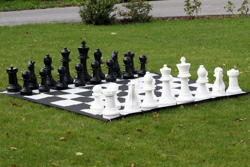 Outdoor-/Gartenschach-Set (König 40 cm) - Figuren + Nylon-Schachbrett - Outdoor-/Gartenschach-Set (König 40 cm) - Figuren + Nylon-Schachbrett