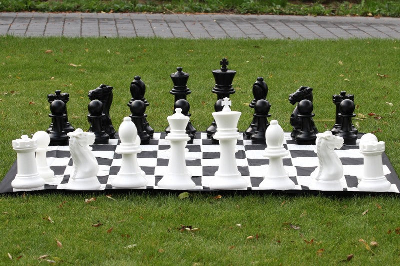Outdoor-/Gartenschach-Set (König 40 cm) - Figuren + Nylon-Schachbrett - Outdoor-/Gartenschach-Set (König 40 cm) - Figuren + Nylon-Schachbrett