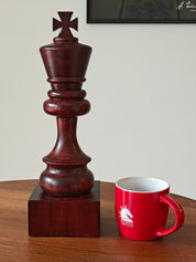 Schachpokal aus Holz - Schwarzer König