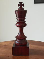 Schachpokal aus Holz - Schwarzer König