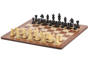 No6 Schwarzes Schachbrett+ 3.75" Deutsche Ebonisierte Figuren