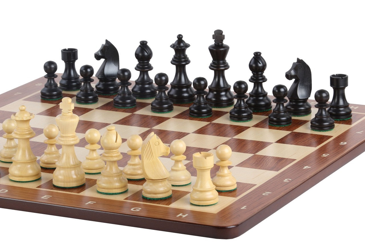 No6 Schwarzes Schachbrett+ 3.75" Deutsche Ebonisierte Figuren - No6 Schwarzes Schachbrett+ 3.75" Deutsche Ebonisierte Figuren