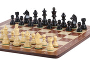 No6 Schwarzes Schachbrett+ 3.75" Deutsche Ebonisierte Figuren