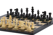 No6 Schwarzes Schachbrett+ 3.75" Französische Ebonisierte Figuren