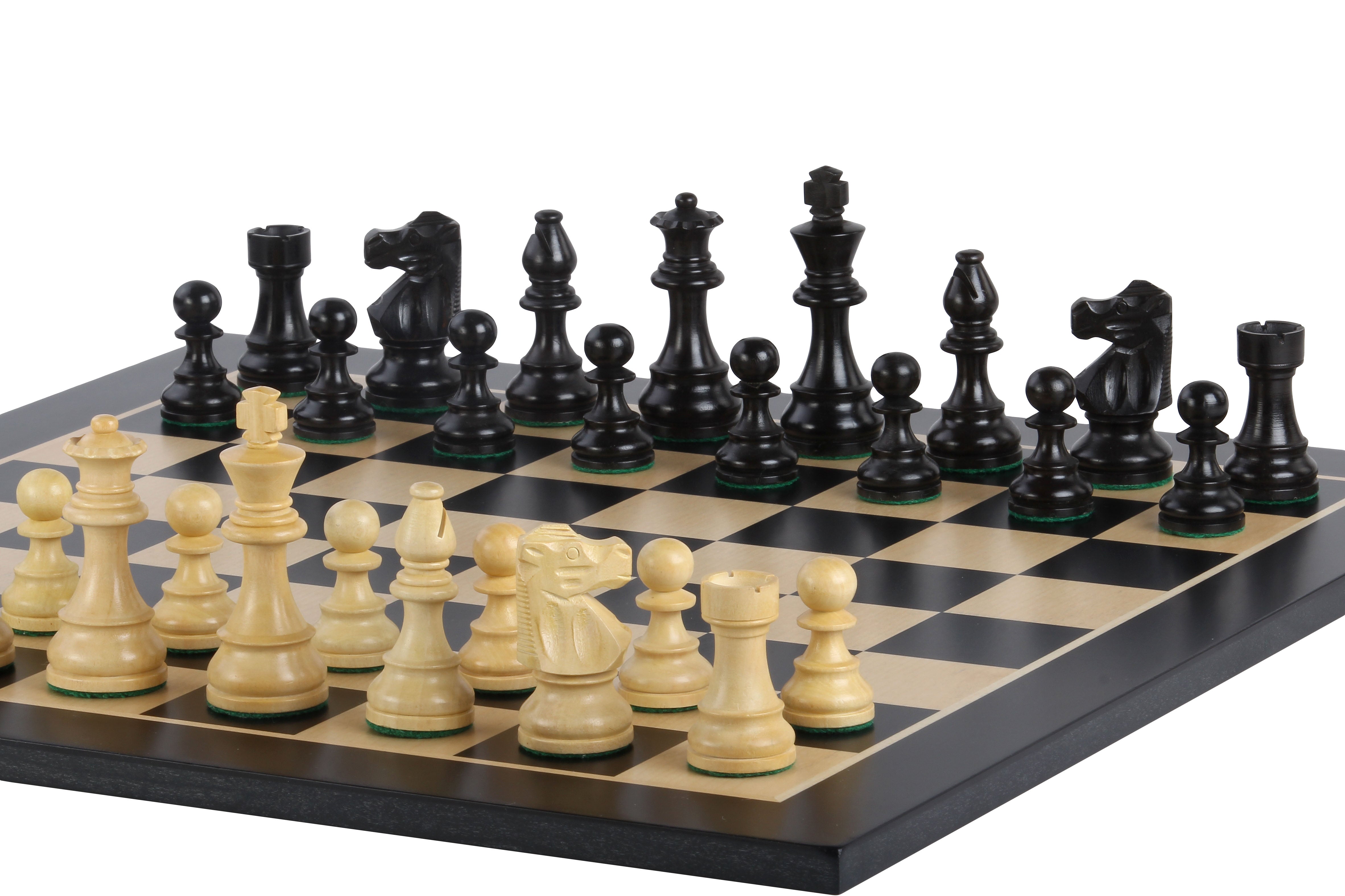 Französisches Lardy Schachspiel (Replik) - Schachbrett (50 mm Feld), Figuren (90 mm König) - Französisches Lardy Schachspiel (Replik) - Schachbrett (50 mm Feld), Figuren (90 mm König)