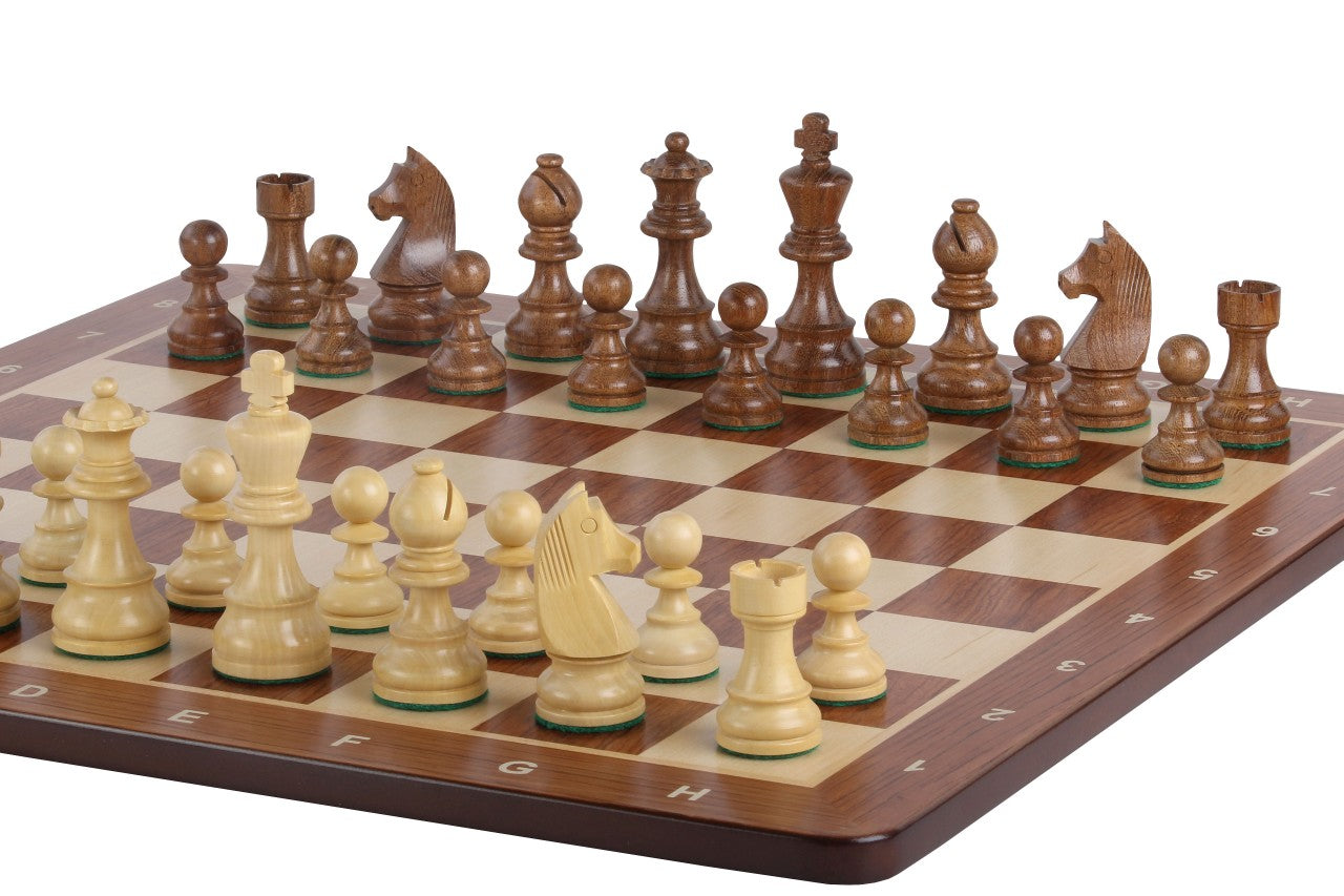 Turnierschach-Set Nr. 6 - 58mm Brett + Deutsche Ritter 3,75" Figuren-NurSchach