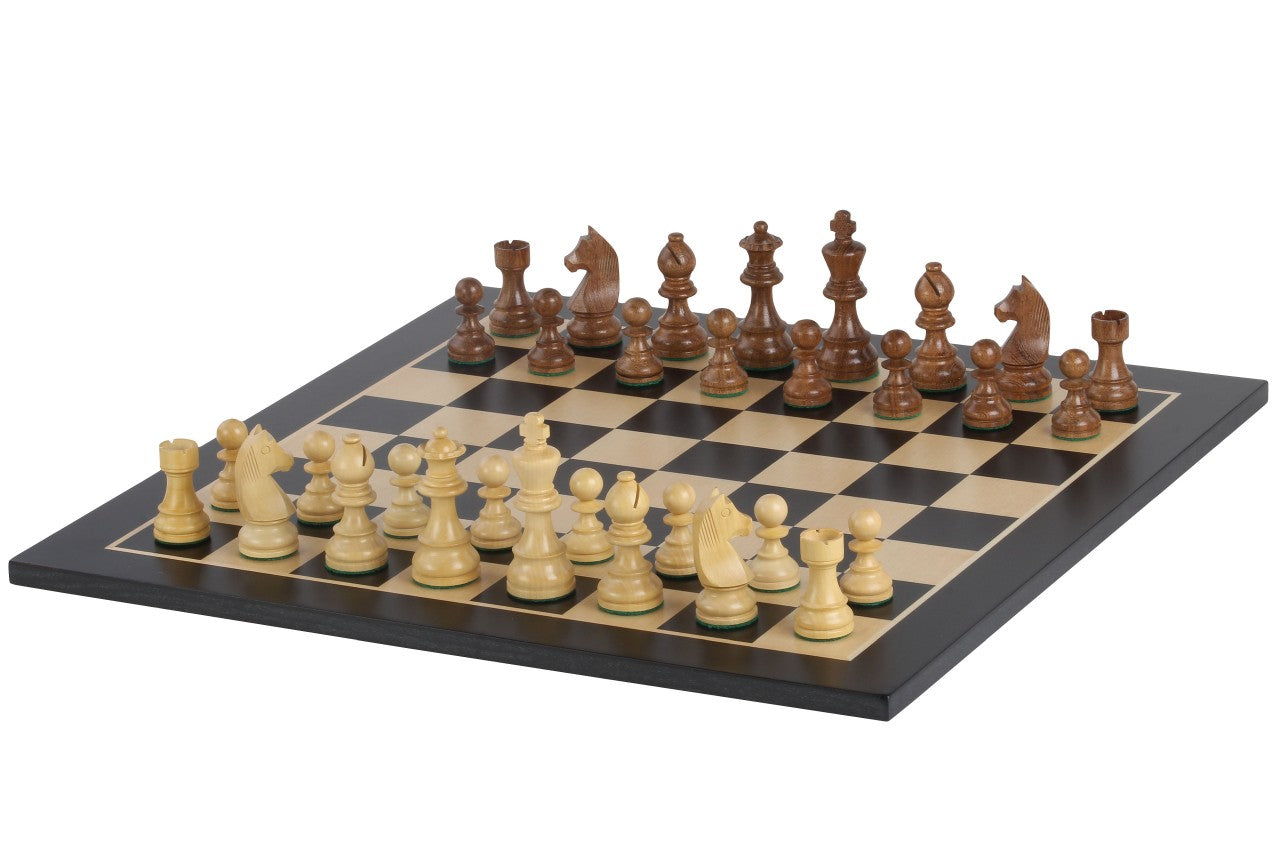 Turnierschach-Set Nr. 5 - 50mm Brett + Deutsche Ritter 3,5" Figuren - Turnierschach-Set Nr. 5 - 50mm Brett + Deutsche Ritter 3,5" Figuren