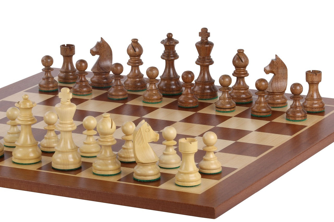 Turnierschach-Set Nr. 5 - 50mm Brett + Deutsche Ritter 3,5" Figuren - Turnierschach-Set Nr. 5 - 50mm Brett + Deutsche Ritter 3,5" Figuren