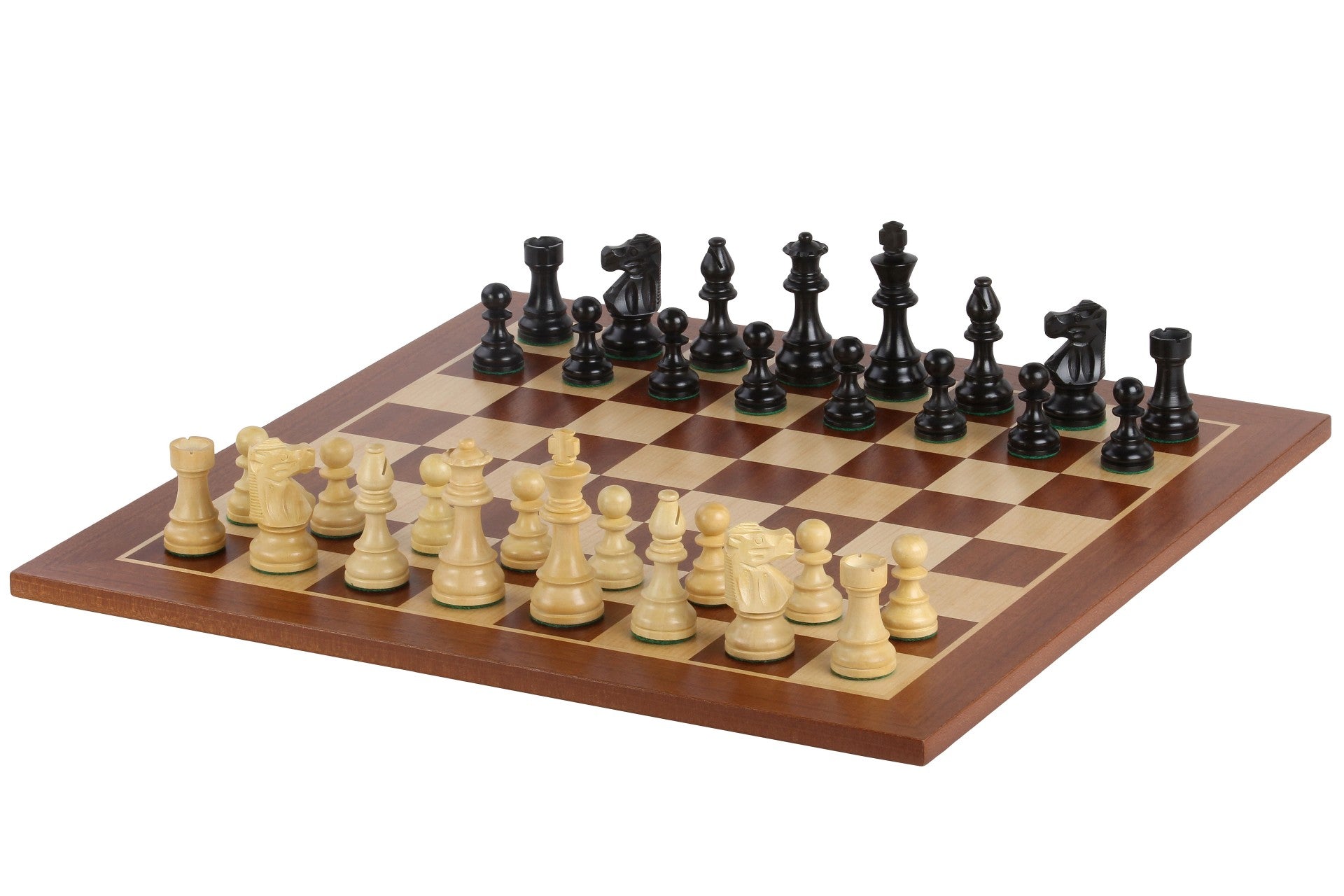 No6 Sapele-Schachbrett+3.75" Französische Ebonisierte Figuren - No6 Sapele-Schachbrett+3.75" Französische Ebonisierte Figuren