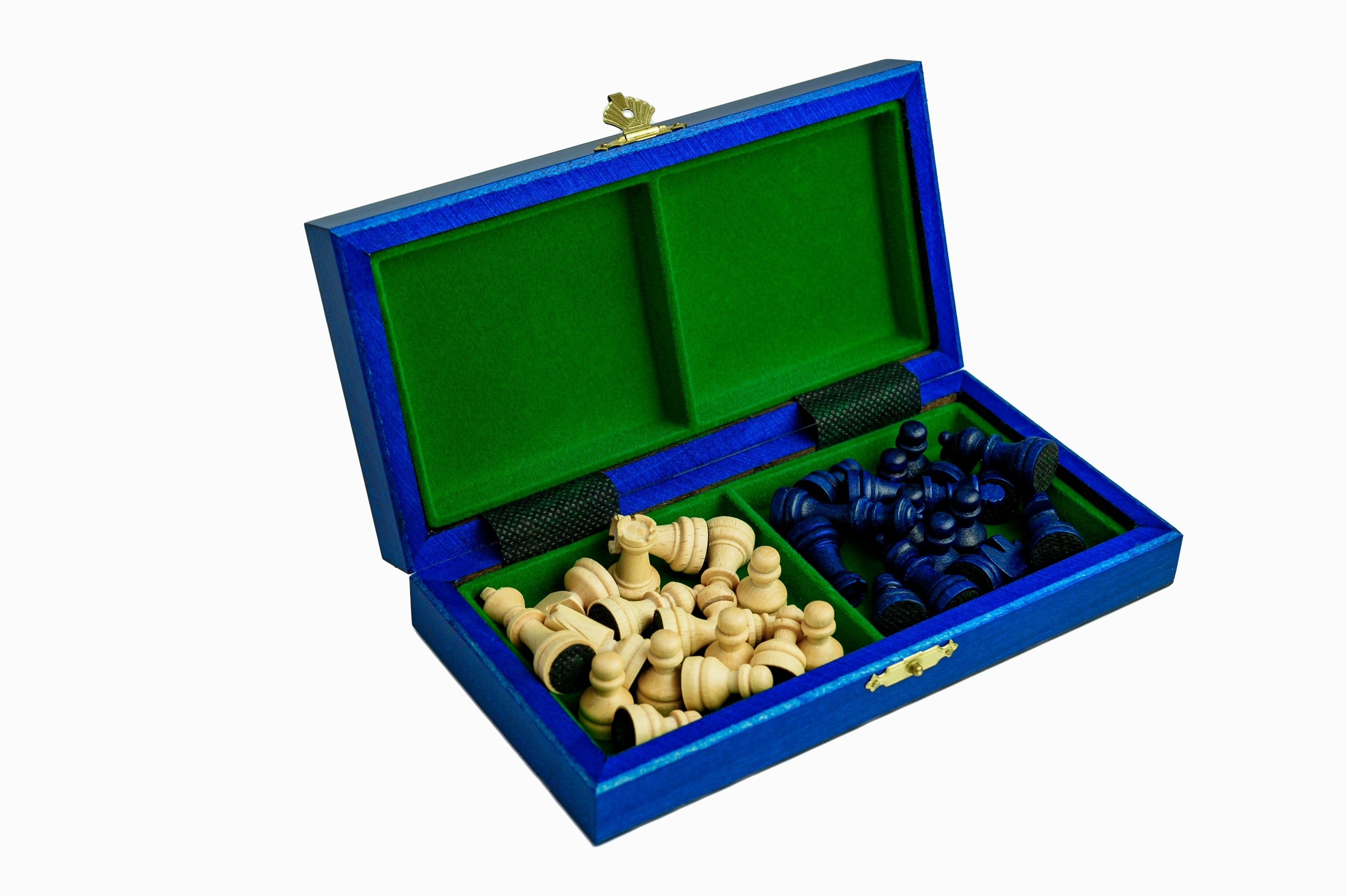 Holzschulschach Mini - blau - Holzschulschach Mini - blau