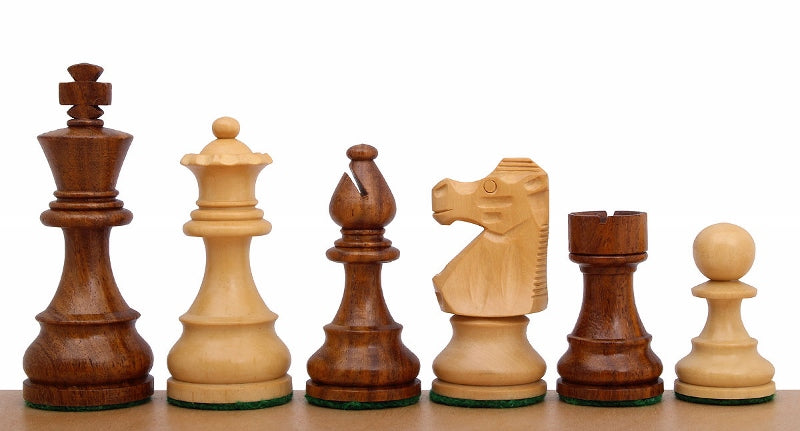 Französische Akazie/Sanddorn Schachfiguren 4 Zoll - Französische Akazie/Sanddorn Schachfiguren 4 Zoll