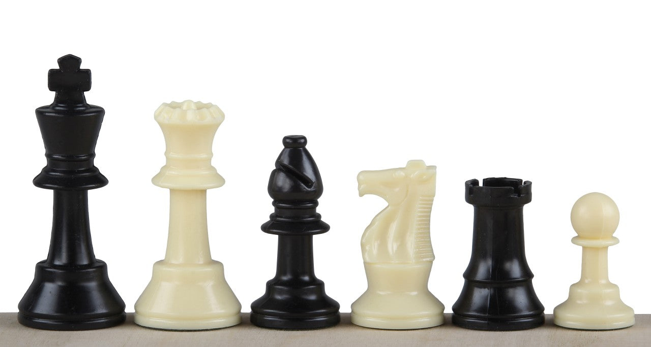 Staunton Schachfiguren Nr. 3, weiß/schwarz (König 64 mm) - Staunton Schachfiguren Nr. 3, weiß/schwarz (König 64 mm)