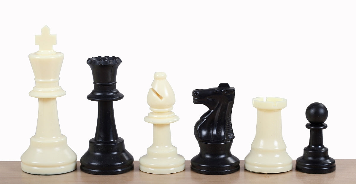 Staunton Chess Figures No.6, weiß/schwarz (König 96mm) - Staunton Chess Figures No.6, weiß/schwarz (König 96mm)