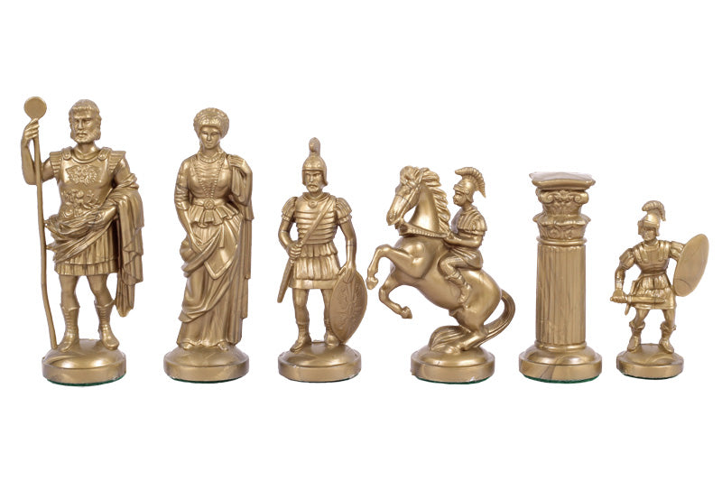 Römisches Reich stilisierte Schachfiguren, schwarz und gold (König 98 mm) - Römisches Reich stilisierte Schachfiguren, schwarz und gold (König 98 mm)