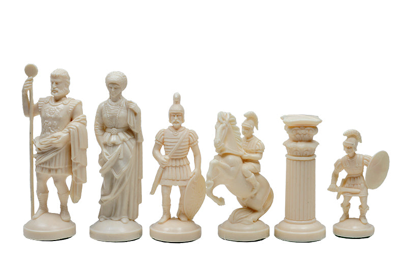 Römisches Reich stilisierte Schachfiguren, creme und schwarz (König 98 mm) - Römisches Reich stilisierte Schachfiguren, creme und schwarz (König 98 mm)