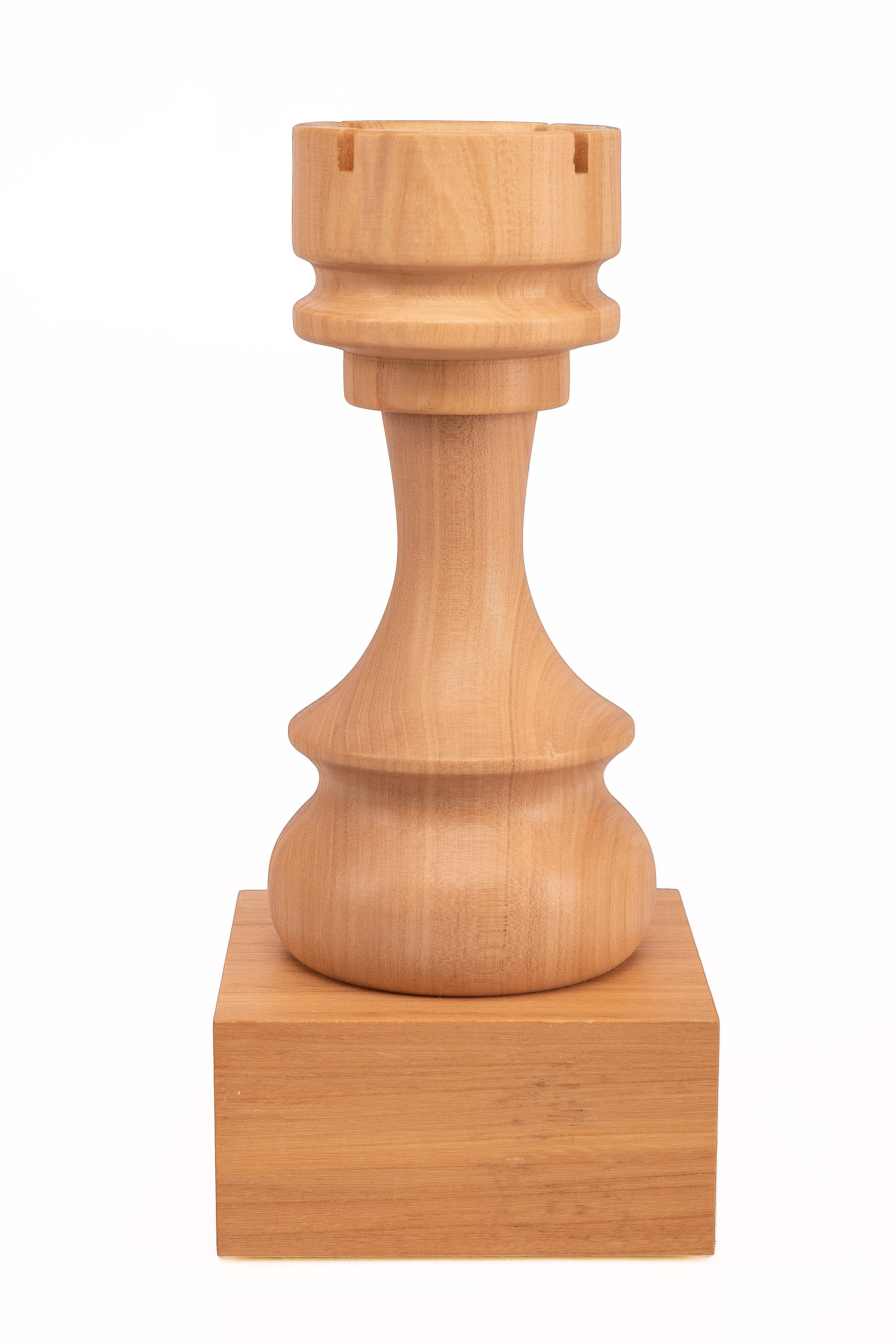 Schachpokal aus Holz - Weißer Turm - Schachpokal aus Holz - Weißer Turm