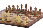 Turnierschach-Set Nr. 6 - 58mm Brett + Deutsche Ritter 3,75" Figuren